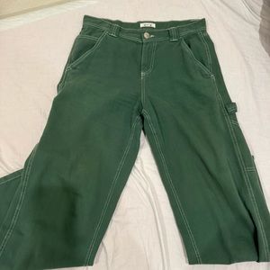 garage green cargo jeans with pocket detailing